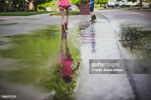 Kids Playing in a mud puddle