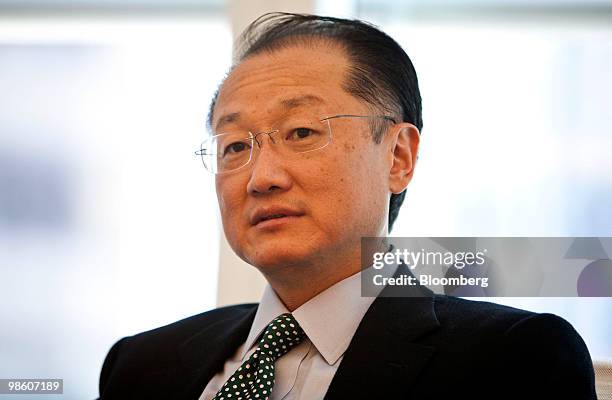 Jim Yong Kim, president of Dartmouth College, speaks during an interview in New York, U.S., on Thursday, April 22, 2010. Dartmouth's endowment fell...