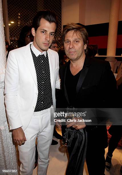 Mark Ronson and Roger Taylor attend the Gucci Icon Temporary store opening on April 21, 2010 in London, England.