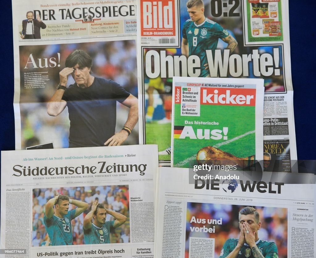 Headlines on Germany's World Cup exit  