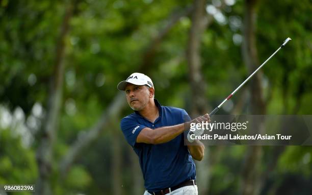 Jeev Milkha Singh of India during the first round of the Queen's Cup Presented By Bangchak at Phoenix Gold Golf and Country Club on June 28, 2018 in...