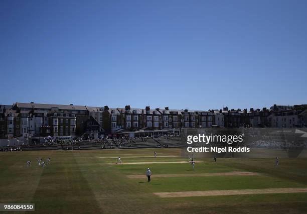 General view during the Specsavers County Championship Division One match between Yorkshire and Surrey on June 28, 2018 in Scarborough, England.