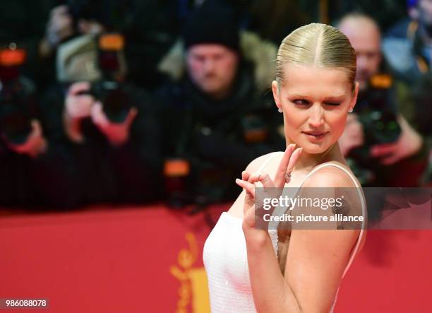 Model Toni Garrn attends the opening night of the film 'Isle of Dogs' during the 68th Berlin international Film Festival 'Berlinale' in Berlin,...