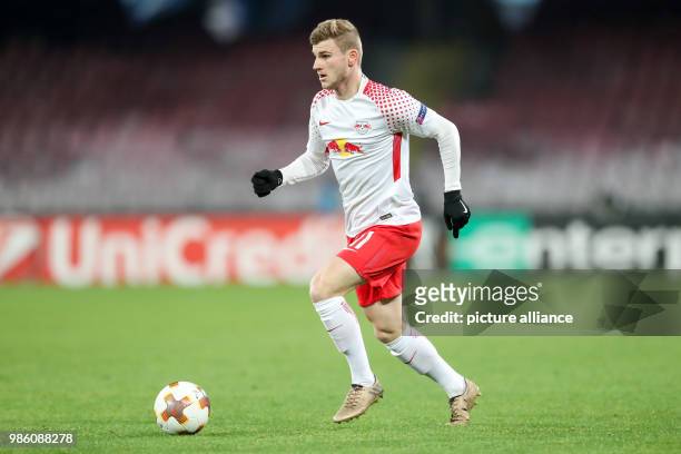 Leipzig's Timo Werner in action during the UEFA Europa League soccer match SSC Naples vs RB Leipzig in Naples, Italy, 15 February 2018. Photo: Jan...