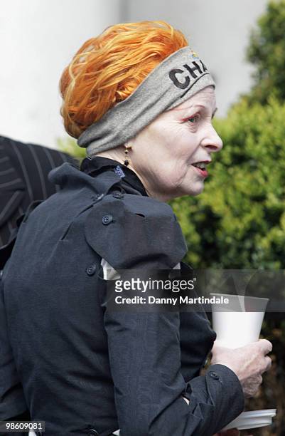 Vivienne Westwood attends the funeral of Malcom McLaren on April 22, 2010 in north London, England. The man, often called the 'architect of punk',...