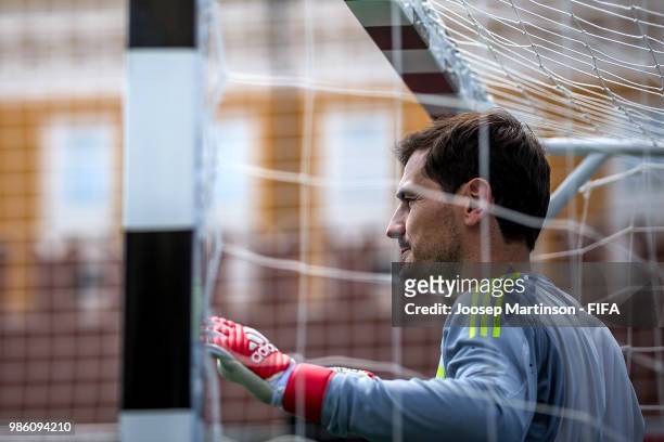 Iker Casillas looks on during a Football Event at Red Square on June 28, 2018 in Moscow, Russia.