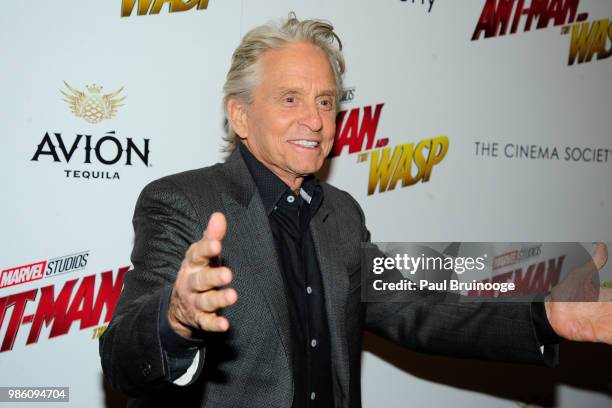 Michael Douglas attends The Cinema Society With Synchrony And Avion Host A Screening Of Marvel Studios' "Ant-Man And The Wasp" at The Museum of...