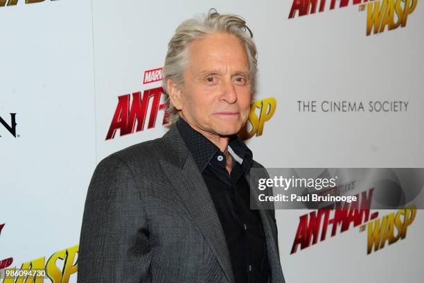 Michael Douglas attends The Cinema Society With Synchrony And Avion Host A Screening Of Marvel Studios' "Ant-Man And The Wasp" at The Museum of...