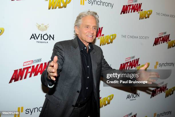 Michael Douglas attends The Cinema Society With Synchrony And Avion Host A Screening Of Marvel Studios' "Ant-Man And The Wasp" at The Museum of...