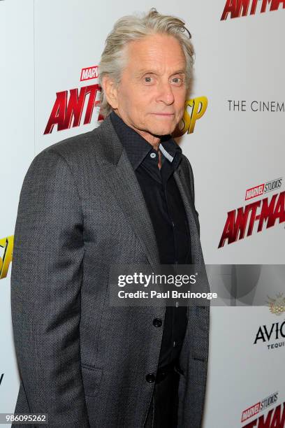 Michael Douglas attends The Cinema Society With Synchrony And Avion Host A Screening Of Marvel Studios' "Ant-Man And The Wasp" at The Museum of...