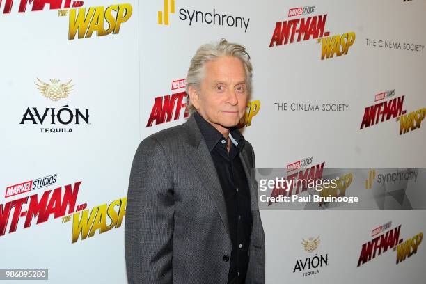 Michael Douglas attends The Cinema Society With Synchrony And Avion Host A Screening Of Marvel Studios' "Ant-Man And The Wasp" at The Museum of...