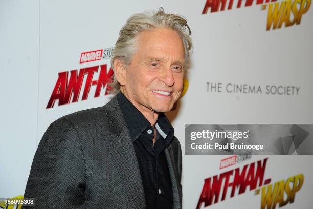 Michael Douglas attends The Cinema Society With Synchrony And Avion Host A Screening Of Marvel Studios' "Ant-Man And The Wasp" at The Museum of...