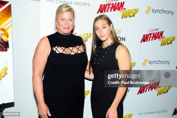 Emme Aronson and Toby Cole attend The Cinema Society With Synchrony And Avion Host A Screening Of Marvel Studios' "Ant-Man And The Wasp" at The...