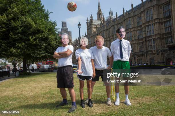 The Peoples Vote campaign organised a World Cup football event on College Green to highlight the shambolic state of Brexit on the day the EU Council...