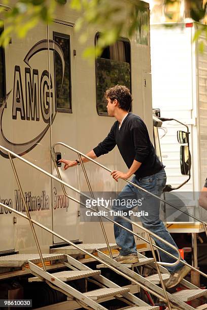 Actor Riccardo Scamarcio is seen, filming on location for 'Il Segreto Dell'Acqua' on April 22, 2010 in Palermo, Italy.