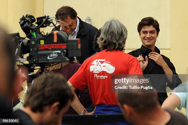 Actor Riccardo Scamarcio is seen, filming on location for 'Il Segreto Dell'Acqua' on April 22, 2010 in Palermo, Italy.