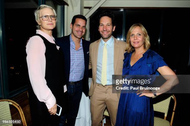 Nancy Jarecki, Paul Rudd and Julie Yaeger attend The Cinema Society With Synchrony And Avion Host The After Party For Marvel Studios' "Ant-Man And...