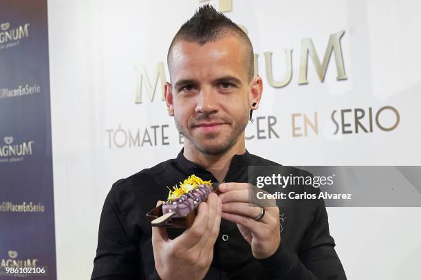 Spanish chef Dabiz Munoz presents new Magnum Campaign at the Eurobuilding Hotel on June 28, 2018 in Madrid, Spain.