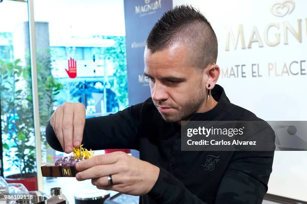 Spanish chef Dabiz Munoz presents new Magnum Campaign at the Eurobuilding Hotel on June 28, 2018 in Madrid, Spain.