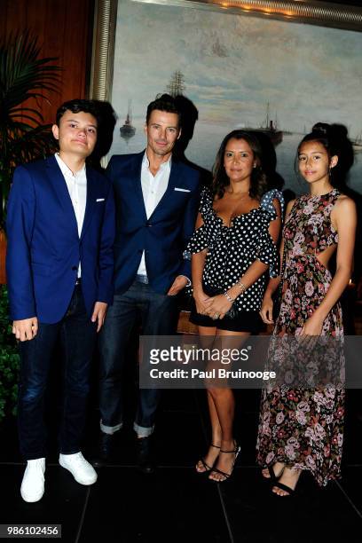 Alex Lundqvist Jr, Alex Lundqvist, Keytt Lundqvist and Karolina Lundqvist attend The Cinema Society With Synchrony And Avion Host The After Party For...