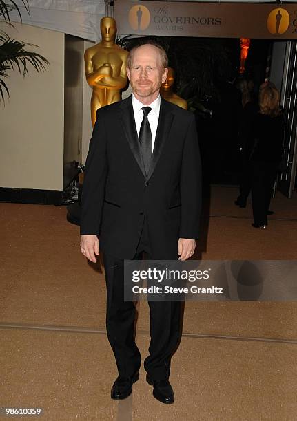 Producer/Director Ron Howard arrives at the Academy Of Motion Pictures And Sciences' 2009 Governors Awards Gala held at the Grand Ballroom at...