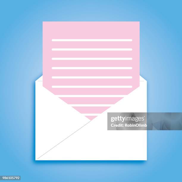 pink slip envelope icon - in tray stock illustrations