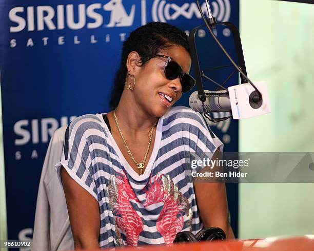 Singer Kelis visits the SIRIUS XM Studio on April 22, 2010 in New York City.