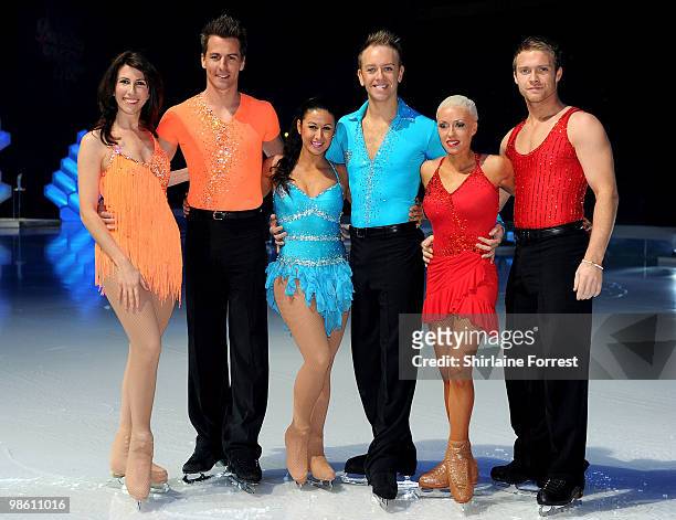 Gaynor Faye, Matt Evers, Hayley Tamaddon, Dan Whiston, Chris Fountain and Brianne Delcourt attend a photocall for Torvill & Dean's 'Dancing On Ice'...