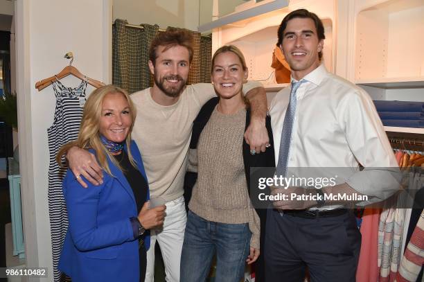 Glynis Karp, Tom Bull, Amanda Vanderziel and Benjamin Ross attend J.McLaughlin Shopping Event to benefit Save the Children at J.McLaughlin on April...