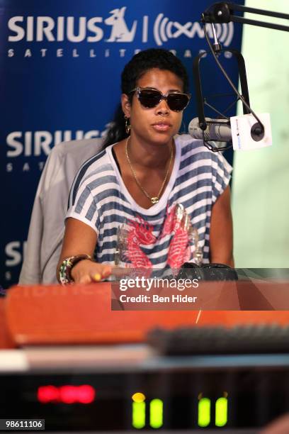 Singer Kelis visits the SIRIUS XM Studio on April 22, 2010 in New York City.