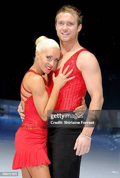 Chris Fountain and Brianne Delcourt attend a photocall for Torvill & Dean's 'Dancing On Ice' tour 2010 at MEN Arena on April 22, 2010 in Manchester,...