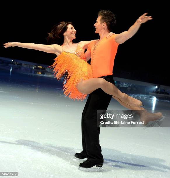 Gaynor Faye and Matt Evers attend a photocall for Torvill & Dean's 'Dancing On Ice' tour 2010 at MEN Arena on April 22, 2010 in Manchester, England.