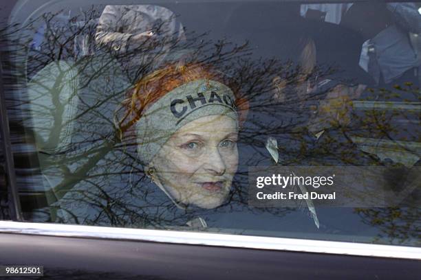 Vivienne Westwood at the funeral of Malcolm McLaren on April 22, 2010 in London, England.