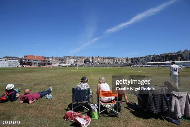 General view during the Specsavers County Championship Division One match between Yorkshire and Surrey on June 28, 2018 in Scarborough, England.