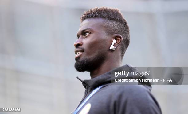 Mbaye Niang of Senegal looks on during a pitch inspection prior to the 2018 FIFA World Cup Russia group H match between Senegal and Colombia at...