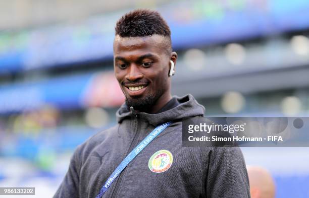 Mbaye Niang of Senegal looks on during a pitch inspection prior to the 2018 FIFA World Cup Russia group H match between Senegal and Colombia at...