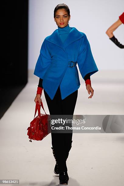 Model walks at the Project Runway show during Mercedes-Benz Fashion Week on February 12, 2010 in New York City.