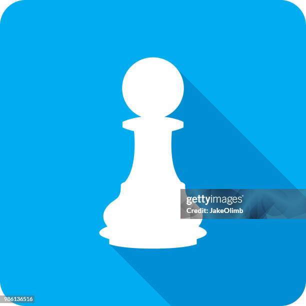 chess pawn icon silhouette - pawn chess piece stock illustrations