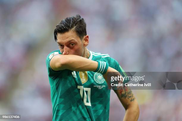 Mesut Ozil of Germany during the 2018 FIFA World Cup Russia group F match between Korea Republic and Germany at Kazan Arena on June 27, 2018 in...