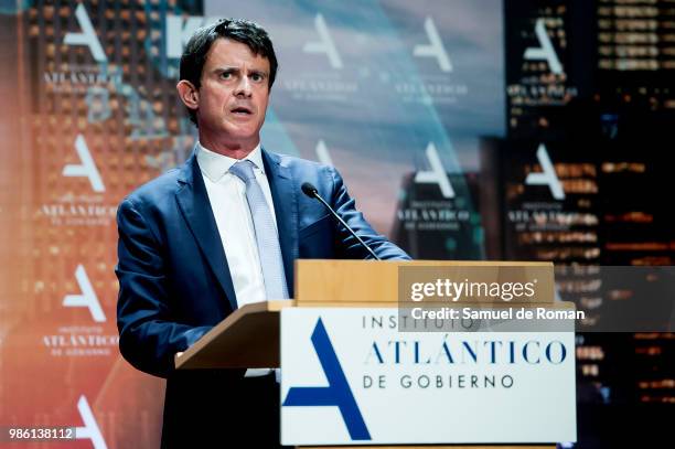 Manuel Valls speech during 'Semana Atlantica del IADG' in Madrid on June 28, 2018 in Madrid, Spain.
