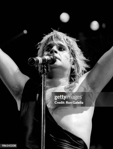 Ozzy Osbourne performs in concert on April 1, 1984 at San Diego Sports Arena in San Diego, California.