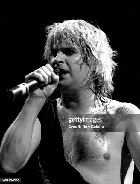 Ozzy Osbourne performs in concert on April 1, 1984 at San Diego Sports Arena in San Diego, California.