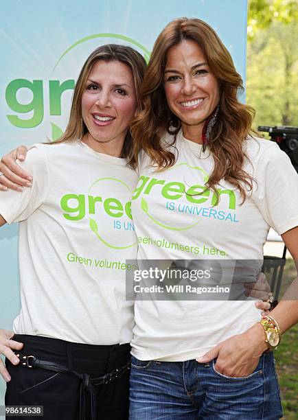 Television personalities Jennifer Gilbert and Kelly Bensimon attend "Day In The Dirt" Volunteer Earth Day Project with NBC Universal Family of Stars...