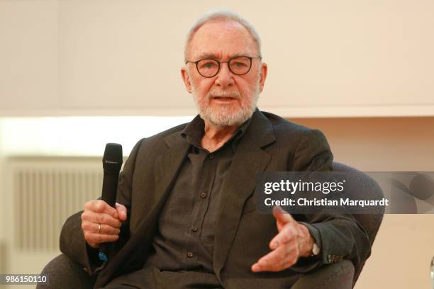 German artist Gerhard Richter attends a press conference and exhibition preview for 'Gerhard Richter. Abstraktion' on June 28, 2018 in Potsdam,...