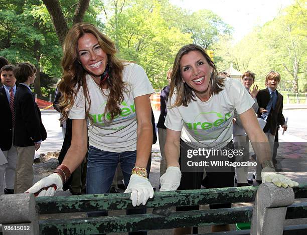 Television personalities Kelly Bensimon and Jennifer Gilbert attend "Day In The Dirt" Volunteer Earth Day Project with NBC Universal Family of Stars...