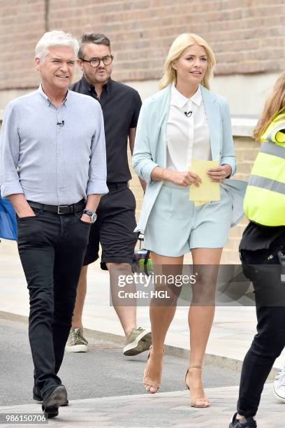 Holly Willoughby and Phillip Schofield seen at the ITV Studios on June 28, 2018 in London, England.