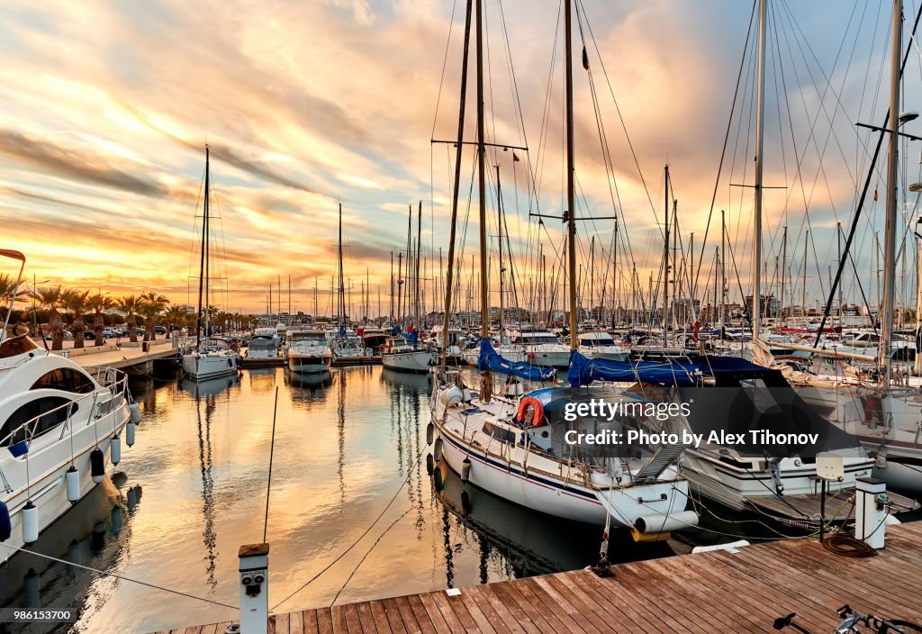 Moored vessels in the port of Torrevieja