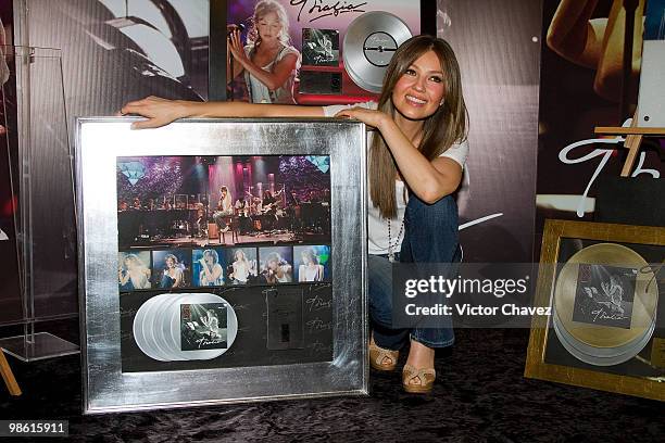 Singer Thalia attends the "Primera Fila" album launch at Hotel JW Marriot on April 21, 2010 in Mexico City, Mexico.