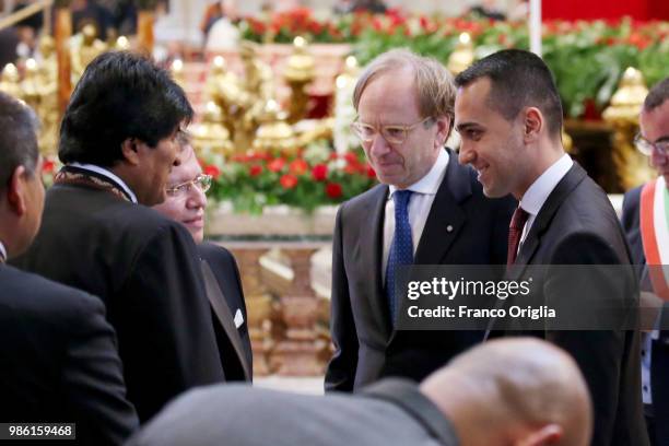 President of Bolivia Evo Morales meets Deputy Prime Minister of Italy and Minister of Economic Development, Labour and Social Policies Luigi Di Maio...