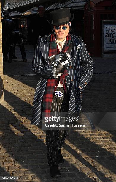 Adam Ant leaves the wake following the funeral of Malcolm McLaren on April 22, 2010 in London, England. The man, often called the 'architect of...